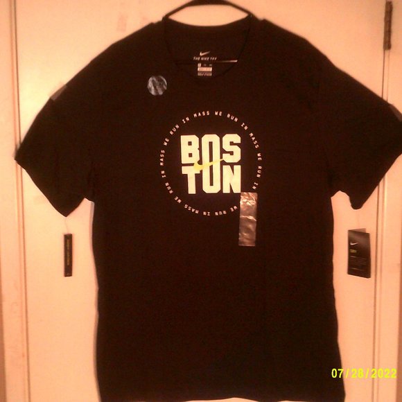 NEW NIKE DRI-FIT RUNNING "Boston Marathon Tee" MEN'S BLACK T-SHIRT 2XL - Picture 6 of 6